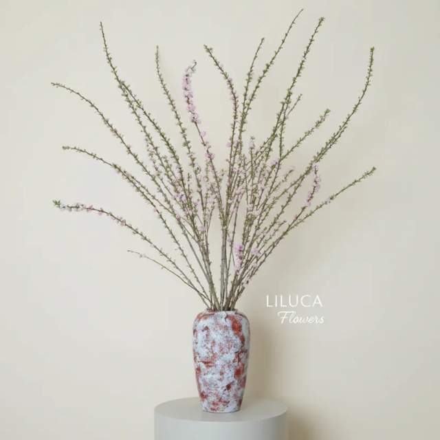 Bình hoa đào hồng Spring Whisper