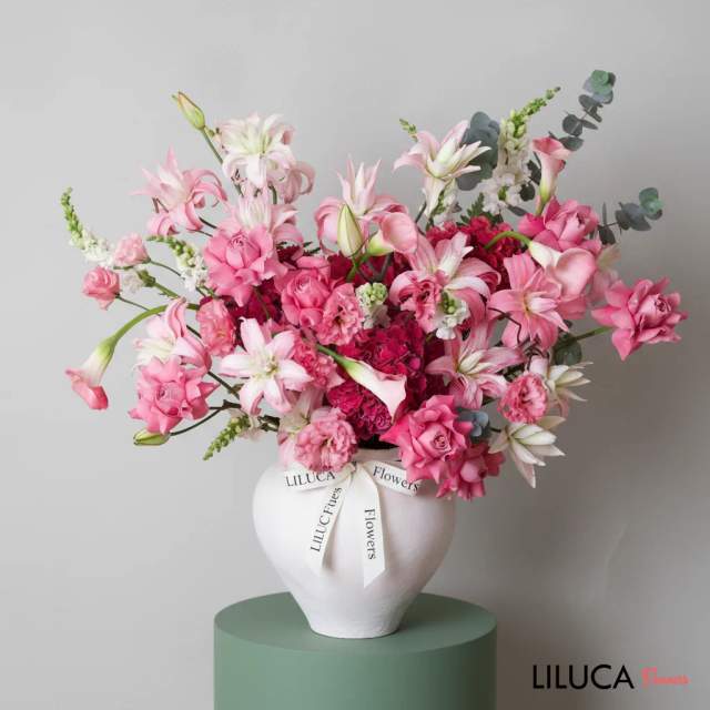 Bình hoa ly hồng Pink Serenade