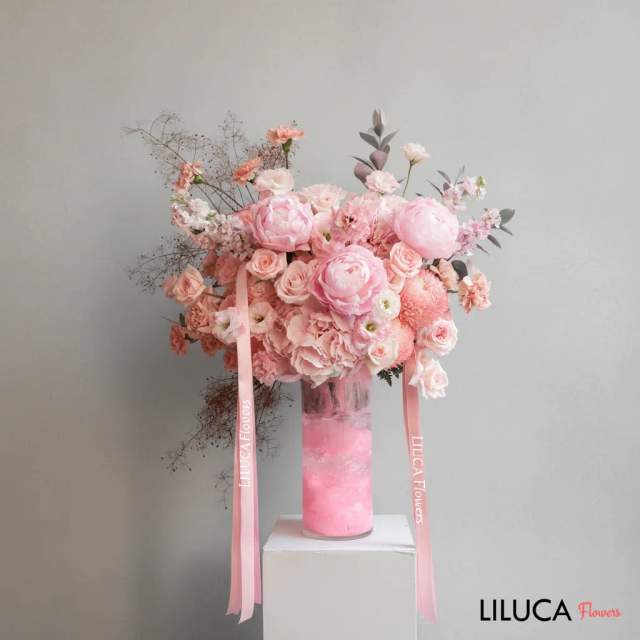 Bình hoa mẫu đơn hồng Pink Peony Dream