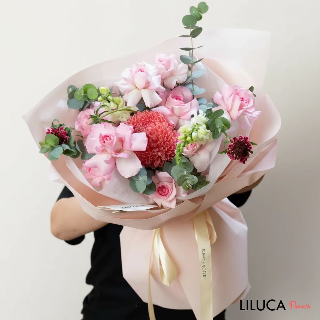 Bó cúc mẫu đơn mix hồng Pinkish Dream
