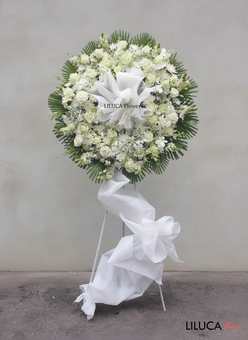 Kệ hoa chia buồn trắng Eternal Peace