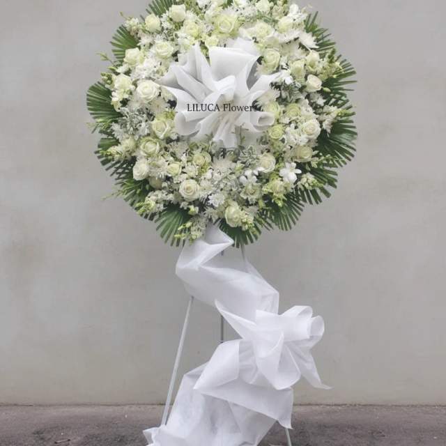 Kệ hoa chia buồn trắng Eternal Peace