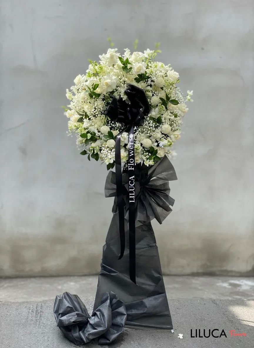Kệ hồng mix lan trắng Eternal Peace